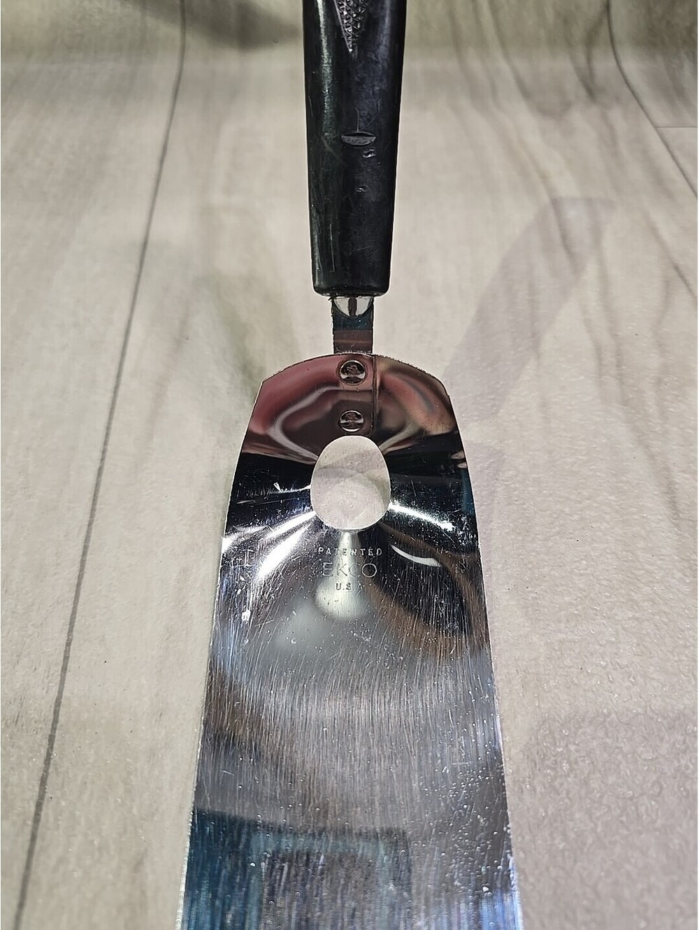 VTG Ekco Spatula +Hole Scooping Basting Grease Flexible Black Honeycomb Handle